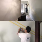 stripes, paint, painters tape, progress, painting project, professional painter, foreman 